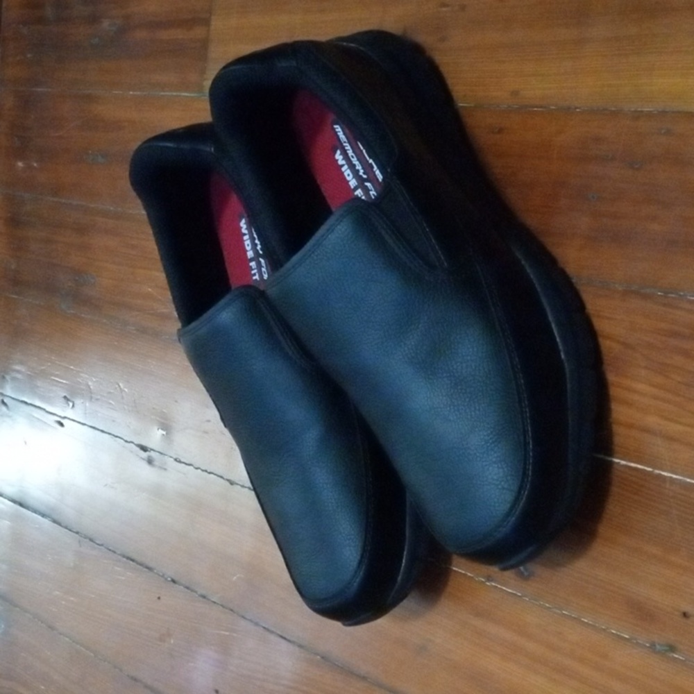 Skechers Work Slip Resistant Wide Fit Memory Foam Slip On Shoes